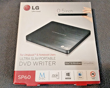 LG External DVD-WRITER Black Ultra-Slim Portable SP60 DVD-RW OPEN BOX