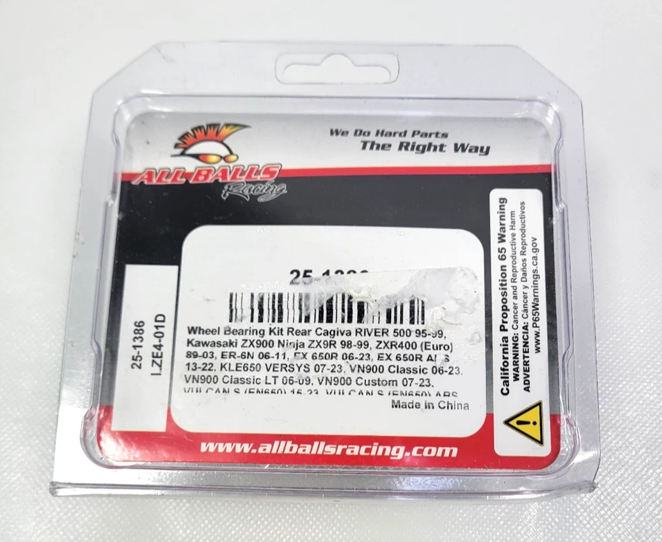 Kit de cojinete de rueda trasero All Balls 25-1386 para Kawasaki ZX10R 04-10 Foto 2 de 4