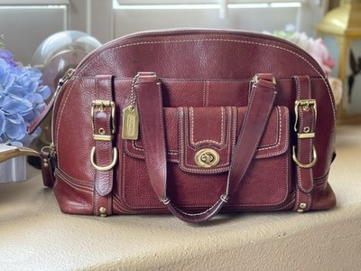 COACH VINTAGE HAMPTONS MIRANDA LARGE Burgundy DOME SATCHEL BAG