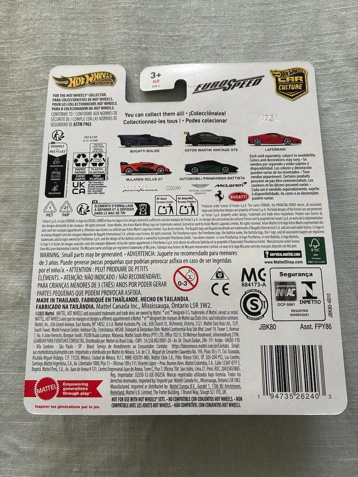 Hot Wheels 2025 Euro Speed - Bugatti Bolide Black Chase 0/5 - New & Sealed - Image 2 of 2