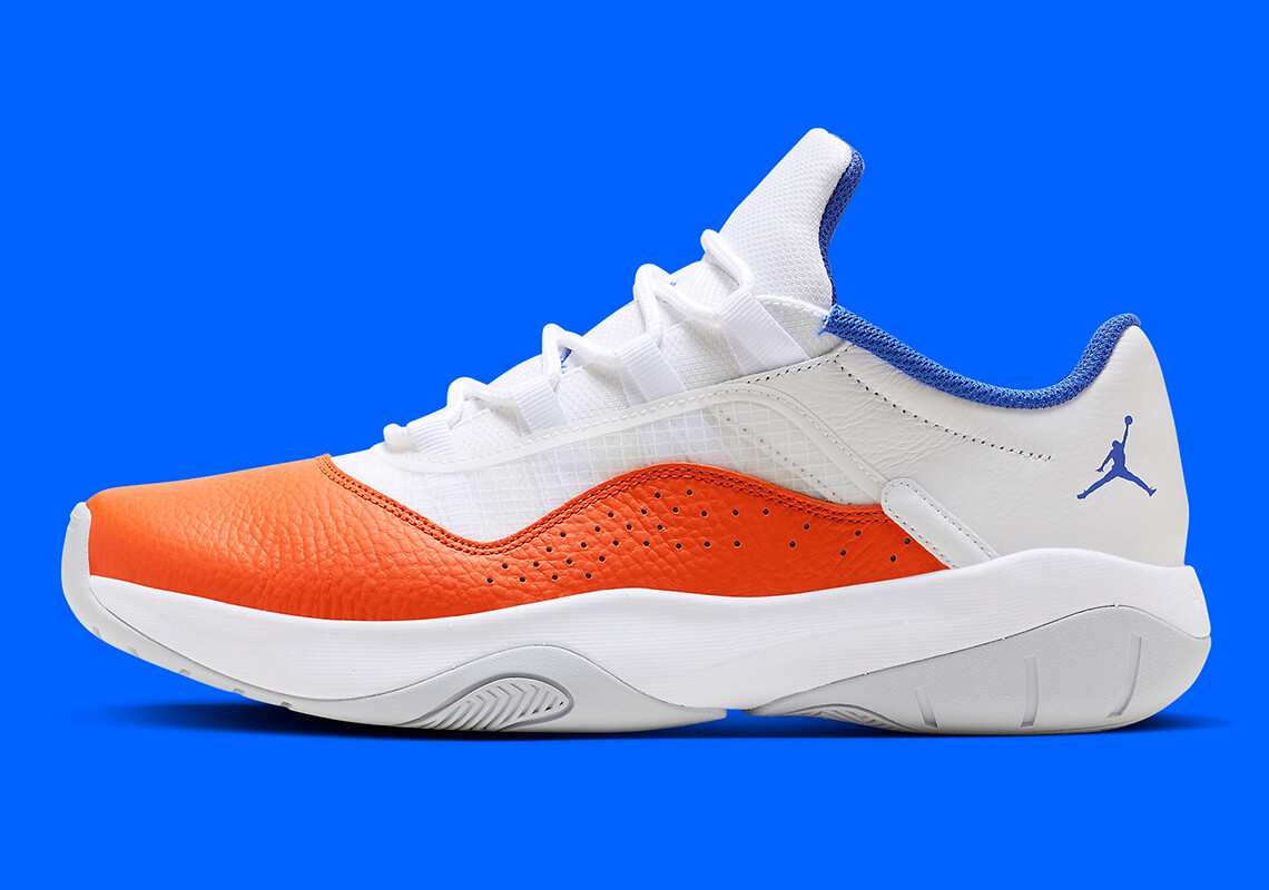 Кроссовки Nike Air Jordan XI 11 см с низкой посадкой в стиле ретро, белые, оранжевые, синие, CW0784-108, размер sz 9.5