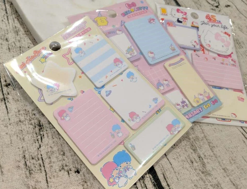 Melody Little Twin Stars Kitty Sticky Note Memo Pad Sanrio Cute 45th Anniversary - Image 2 of 4