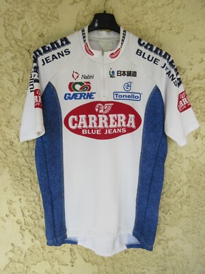 Maillot Cycliste Vintage CARRERA JEANS – Marco Pantani – Années 90 – Taille 10 Ans