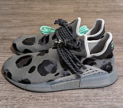 Men's Size 12 Adidas NMD Human Race x Pharrell Hu Animal Print Ash 2022 