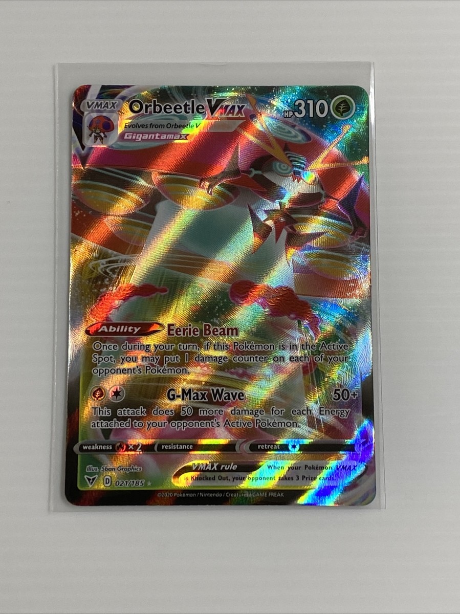 Pokemon Vivid Voltage Orbeetle VMAX 021/185 Holographic Rare Card