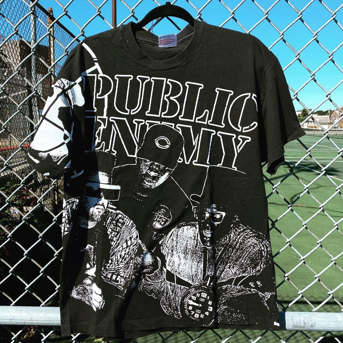 Rare vintage 1991 Public Enemy rap tee All Over Print Single Stitched USA