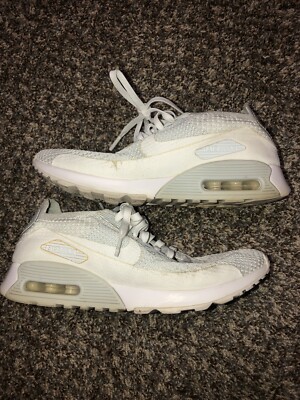 NIKE AIR MAX 90 ULTRA FLYKNIT WHITE PURE PLATINUM Size Lot  881109-104