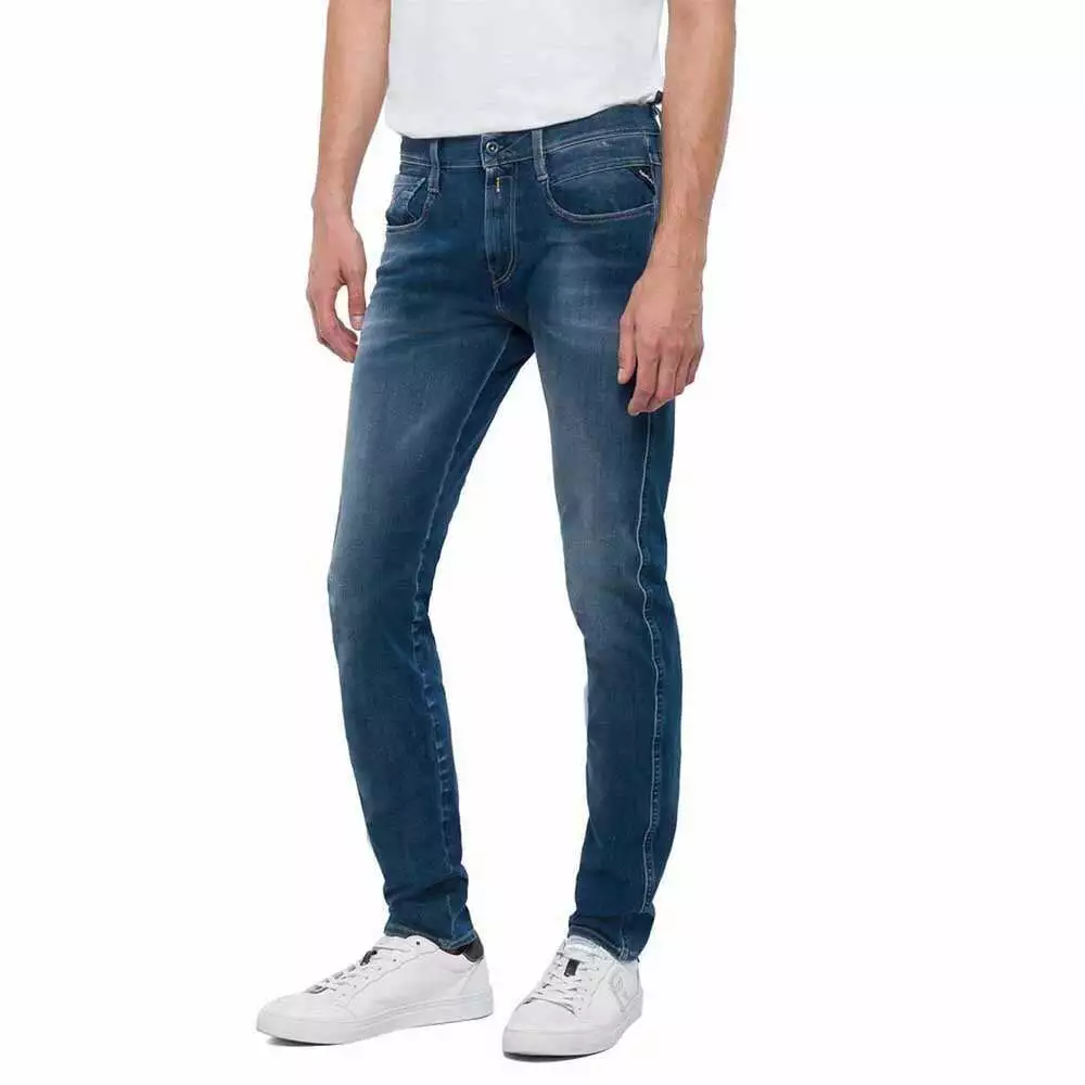 Helemaal droog weduwe Slepen Replay Anbass Hyperflex Stretch Blue Mid Wash Slim Jeans | eBay