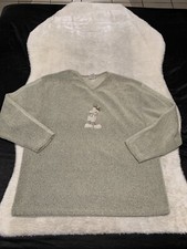Disney Store Mickey Mouse Womens Green Fleece Pullover Sweater Size XL