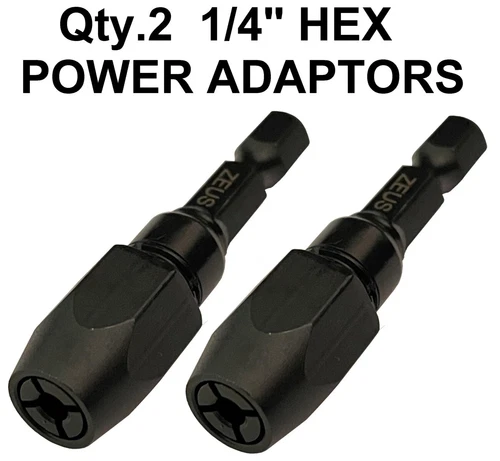 Qty.2 1/4 HEX SHANK 1/8” No.30 SNAPPY STYLE DRILLS BIT ADAPTOR HOLDER CHUCK