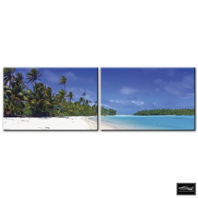 Sonnenuntergang Meereslandschaft Strand BOX GERAHMTE LEINWAND KUNST Bild HDR 280 g/m²