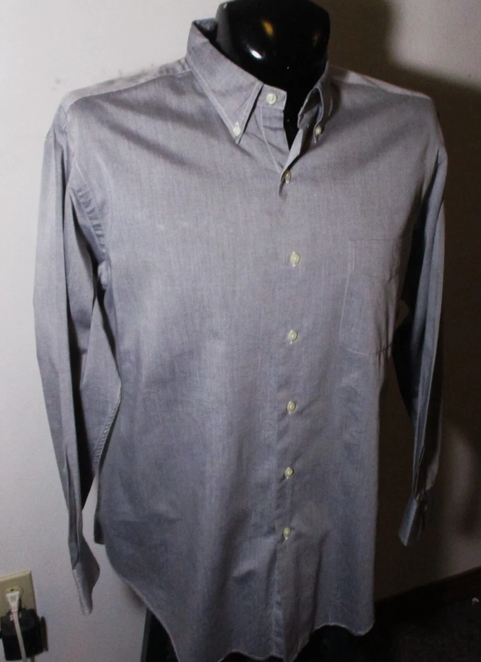 男式 LAUREN Ralph Lauren 灰色长袖正装衬衫尺寸 17/32-33 — 第 3/4 张图片