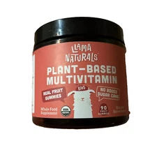 Llama Naturals Plant Based Multivitamin Supplement 90 Gummies For Kids 10/25