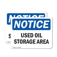 (2 Pack) Used Oil Storage Area OSHA Notice Sign Decal Metal Plastic