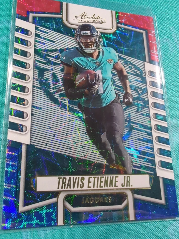 2023 Panini Absolute - Red And Blue Kaleidoscope!!  Travis Etienne Jax Jaguars!  - Image 2 of 3