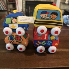 Melissa  Doug K  s Kids Soft Cars Trucks Set of 4- Fire Truck, Police, Bus  Cab