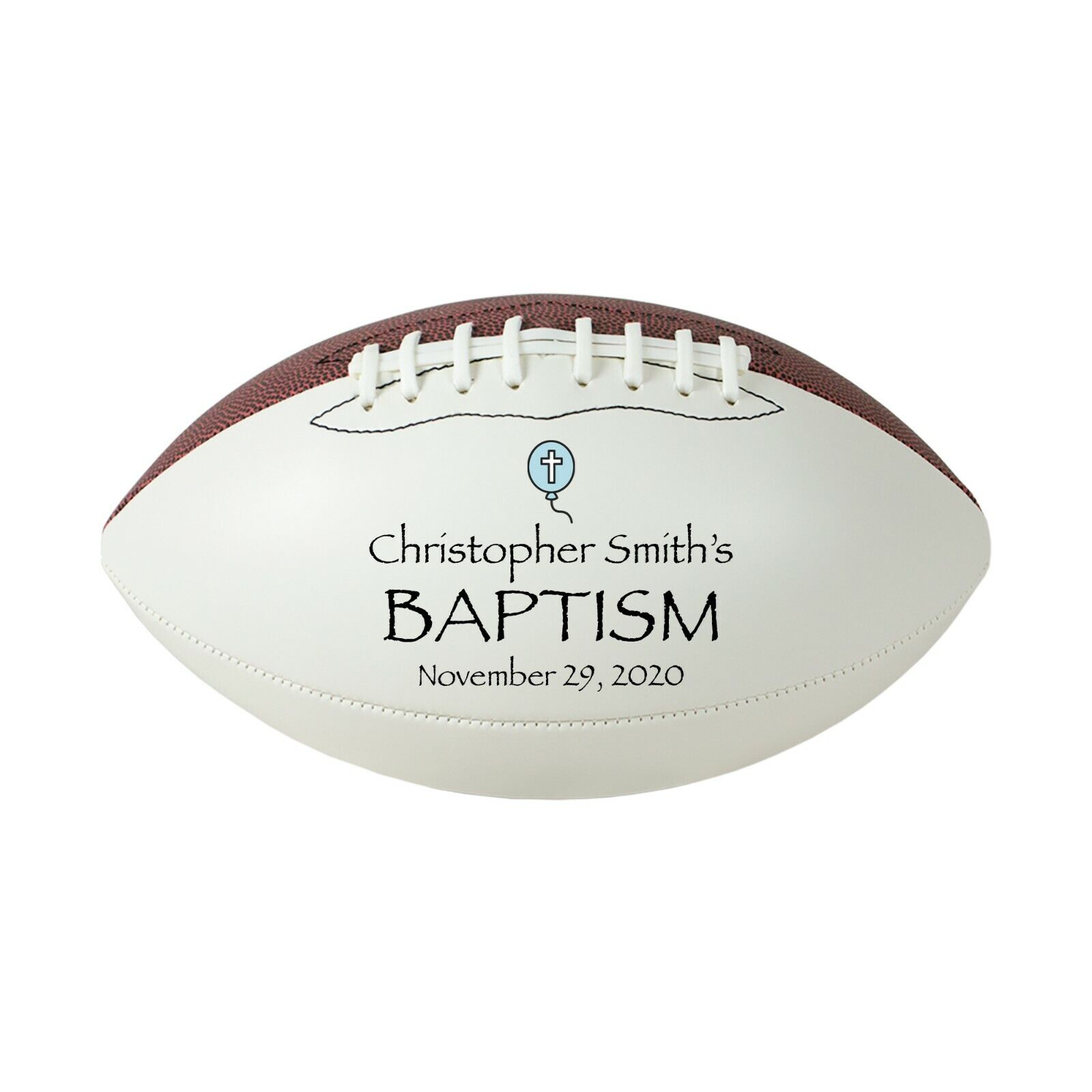 Personalized Custom Football Baptism Gift for Boys or Girls
