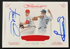 AARON NOLA LUIS SEVERINO 2016 PANINI FLAWLESS RUBY DUAL SIGNATURES AUTOGRAPH /20