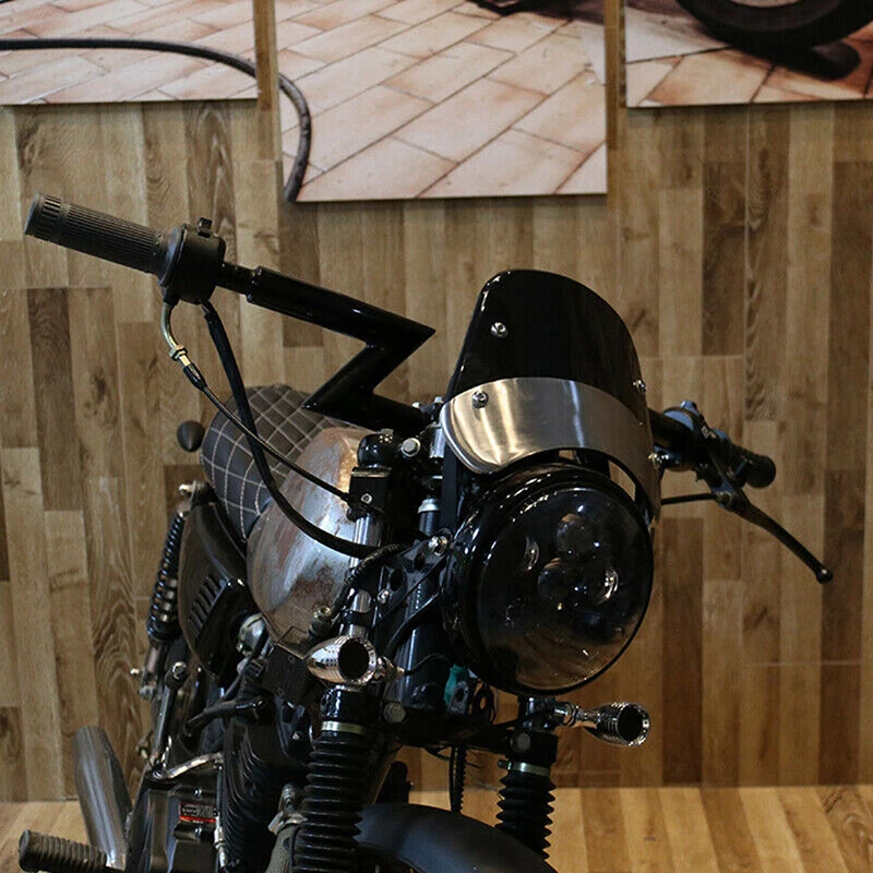 Круглый обтекатель фары 5-7 дюймов черный ветровое стекло универсальное для Honda, - Изображение 2 из 4