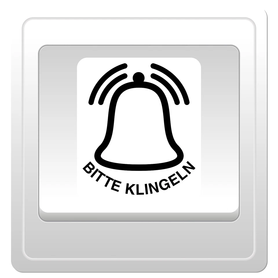 ETIKETTENSTAR 4x Bitte klingeln Aufkleber 4x4 cm für Schalter Taster transparente Folie