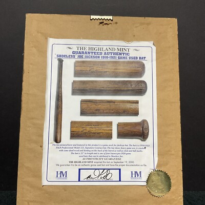 Highland Mint Game Used Bat Piece Of Shoeless Joe Jackson in  display picture 1