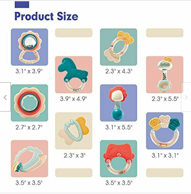 Baby Teething Toys 0-12 Months 10PCS Set