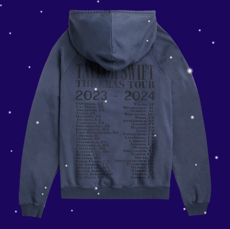 Taylor Swift Eras Tour Blue Hoodie OFFICIAL TOUR MERCH. Size XL
