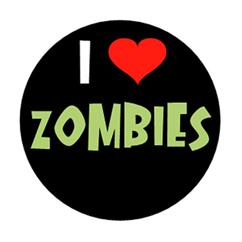 I LOVE ZOMBIES Pin Button Horrorfilm Punk Goth Herz - Bild 1 von 2