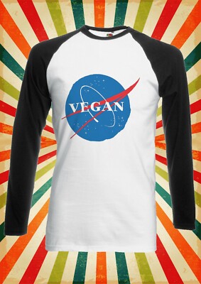 Vegan Vegetarian Nasa Space Men Women Long Short Sleeve Baseball T-Shirt 2479