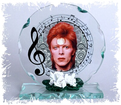 David Bowie, Rebel Rebel, Changes, Glass Plaque Ltd Edition,  by Cellini Plaques