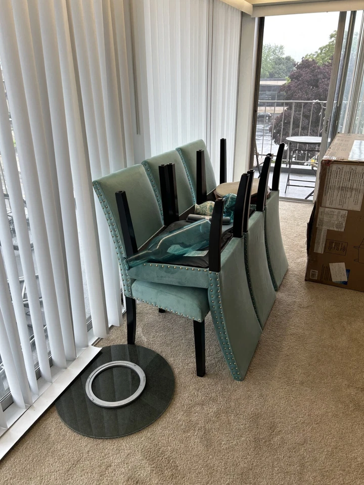 Parcel Performance Velvet Dinning Side Chairs - Image 3 of 3