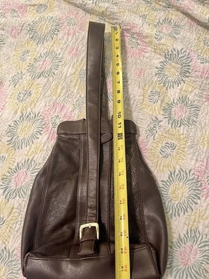 VTG Aurielle Pebbled Brown Leather Backpack Sling Purse Bag  display picture 3