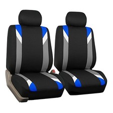 FH Group Front Set Cloth Car Seat Covers for Low Back Car Seats with Removable