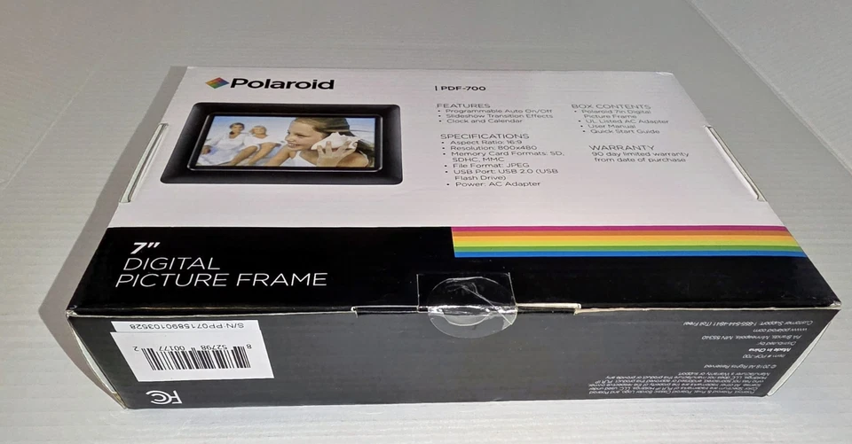 Polaroid 7" Hi-Res Digital Picture Frame PDF-700 Photo Memories  - Image 4 of 4