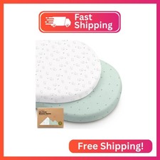 2-Pack Baby Bassinet Sheets Girl, Boy - 33x17 Viscose Derived from Bamboo Bedsid