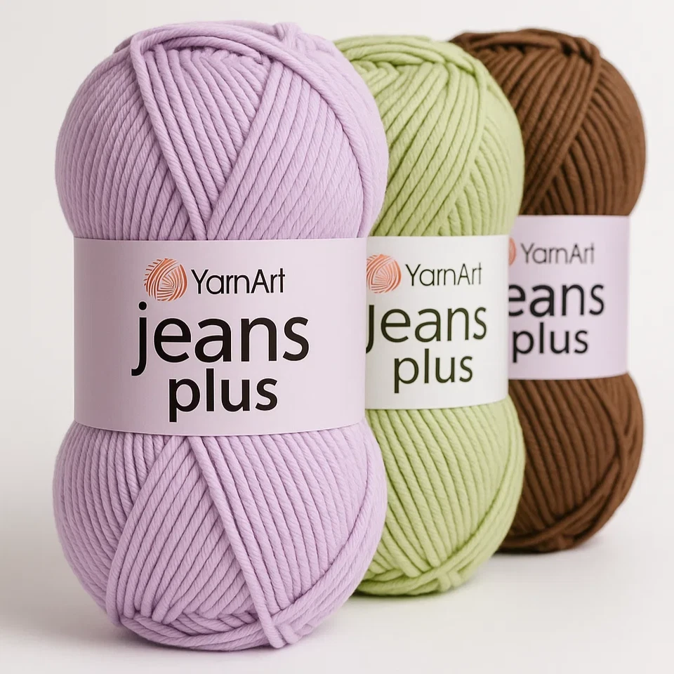 YarnArt Jeans PLUS 160m, Soft Cotton Amigurumi Doll Animal 50g Knitting Crochet