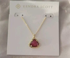 Kendra Scott Kendall Necklace Gold Iridescent Orchid Illusion NWT $65 