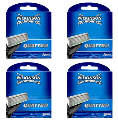 32x Wilkinson Sword Quattro Plus Rasierklingen  in OVP Neu