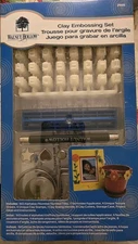 NIB Walnut Hollow Clay Embossing Set, Textures, Stamps, Cutters, Storage Case