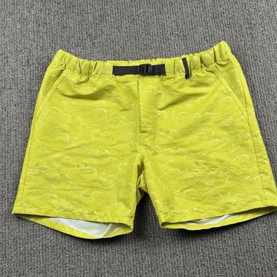 #ad Helly Hansen Mens M Solen Printed Recycled Water Shorts Fjord Waves Yellow $16.15