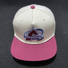Mitchell & Ness Colorado Avalanche Snapback Flat Brim White Pink OS