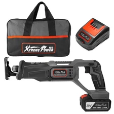 XtremepowerUS Cordless Reciprocating Saw w/Li-Ion Battery & Fast Charger 20V Max