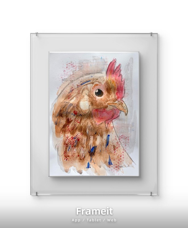 Original Hen 2 Acrylic Painting by Alannah Dyer- 9x12 in Farm Life Chicken Decor