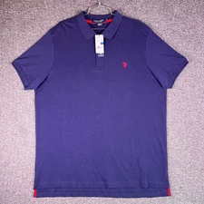US Polo Assn Polo Shirt Mens XL Navy Short Sleeve Preppy Red Logo NEW W/Defect