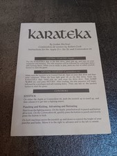 Commodore 64 Karateka Manual Only Replacement...