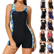 Swimming Costume Womens Racerback Boyleg | One Pieces Athletic Sport Swimsuit