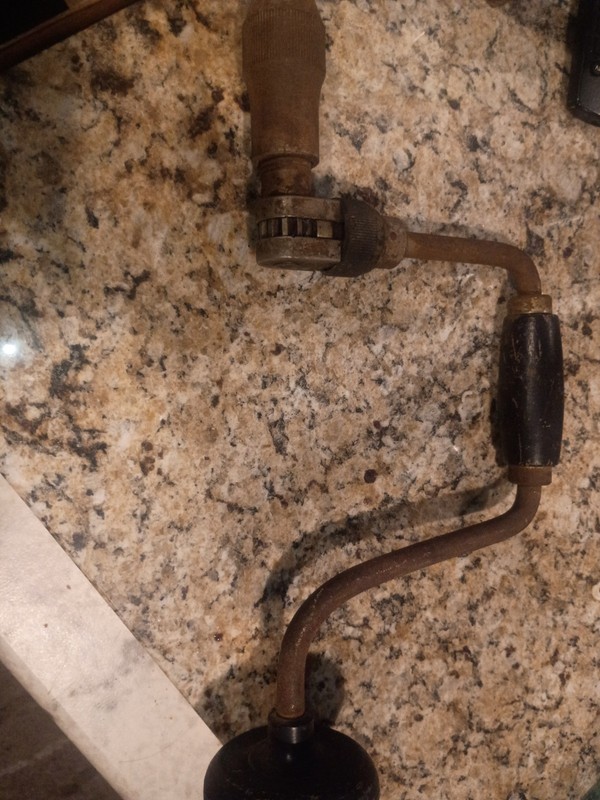 Vintage Ratcheting Brace Hand Drill And Auger Wood Bits (10)