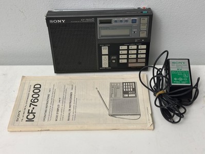 SONY FM/LW/MW/SW PLL Synthesized Radio, Model ICF-7600D Tested/Works.