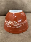 Autumn Harvest Wheat Orange Vintage Pyrex #401 750 ml Nesting Mixing Bowl b