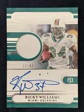 2020 Panini National Treasures Material Treasures Signatures Ricky Williams /49